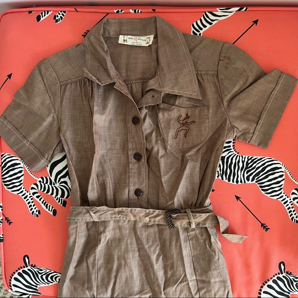 Vintage Brownie Girl Scout Dress: Cute Halloween Costume